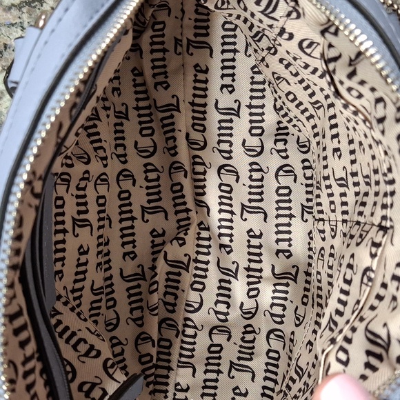 "JUICY COUTURE" Heritage Satchel, Slate Blue, NWT, Leather and velvet. Brand new - Picture 9 of 9